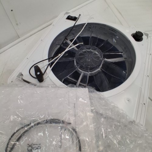 DOMETIC RV ROOF VENT - MANUAL 3 SPEED, 12V, MANUAL DOME LIFT RV VENT COVER - WHITE/BLACK (MODEL: 1450) image 4