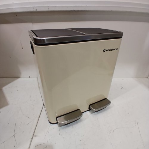 SONGMICS DOUBLE DUSTBIN WITH 15 TRASH BAGS - SAND BEIGE - 15L - (MODEL:LTB030AB01) image 2