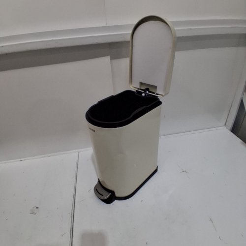 GARVEE SLIM WATERPROOF METAL BATHROOM TRASH CAN WITH LID - 2.6 GAL - SAND BAIGE (MODEL:PHK_34MYD38L) image 3