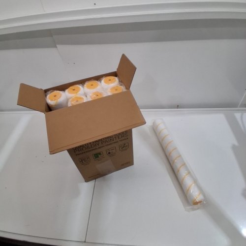 8PK VOOMEY PAINT ROLLER COVER - 18" - WHITE AND YELLOW image 2