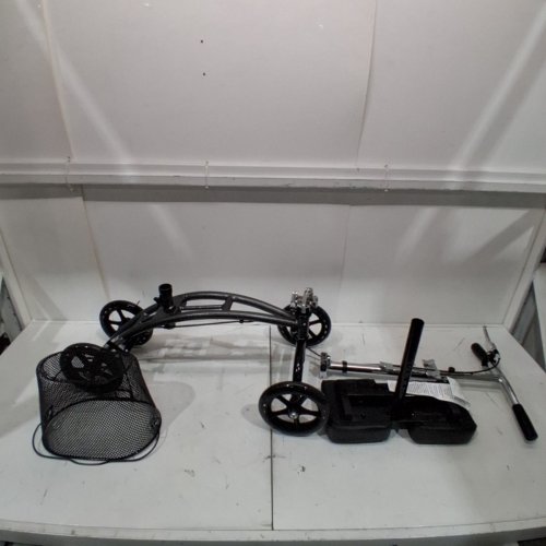DRIVE MEDICAL 796 ADJUSTABLE HEIGHT STEERABLE KNEE WALKER WITH BASKET AND HAND BRAKE - 300LB CAP - BLACK image 2