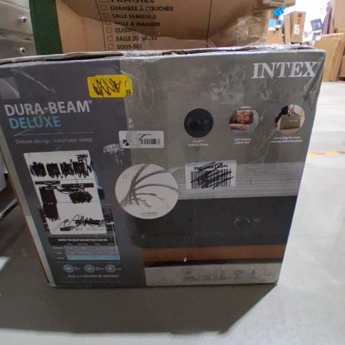 INTEX DURA-BEAM SERIES DELUXE COMFORT INFLATABLE AIR MATTRESS WITH INTERNAL ELECTRIC PUMP - 18" - QUEEN - GREY / BLACK (MODEL: 67769ED) image 5