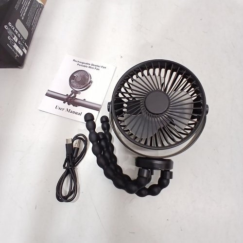 OSMAN STAR MULTIUSE FLEXIBLE LEG BATTERY POWERED STROLLER FAN- BLACK image 2