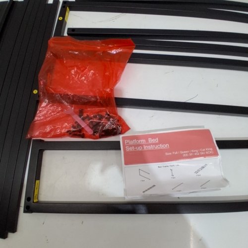 HEAVY DUTY METAL LOW PROFILE NO BOX SPRING NEEDED BED FRAME - FULL/ 6" - BLACK (MODEL: EE6-3F FULL) image 3