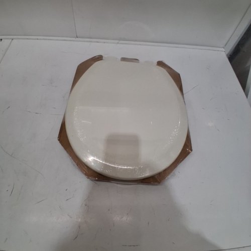 MAYFAIR BY BEMIS CAMERON ROUND ENAMELED WOOD TOILET SEAT - 17" X 14" - BISCUIT/LINEN BEIGE - (MODEL: 841EC 346) image 2