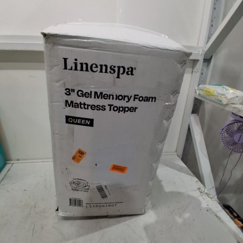 LINENSPA MEMORY GEL INFUSED COOLING FOAM MATTRESS TOPPER - 3" X 75" X 57-QUEEN- BLUE image 4