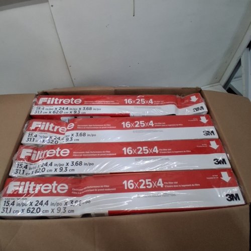4PK 3M FILTRETE ALLERGEN REDUCTION AIR FILTER - MPR 1000 - MERV 11 - 16" X 25" X 4" EACH (MODEL: DP01DC-4-C) image 2