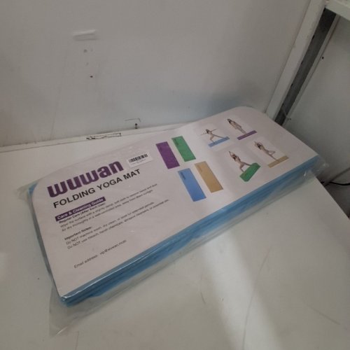 WUWAN FOLDING YOGA MAT - 10MM - 26" X 75" - LIGHT BLUE image 2