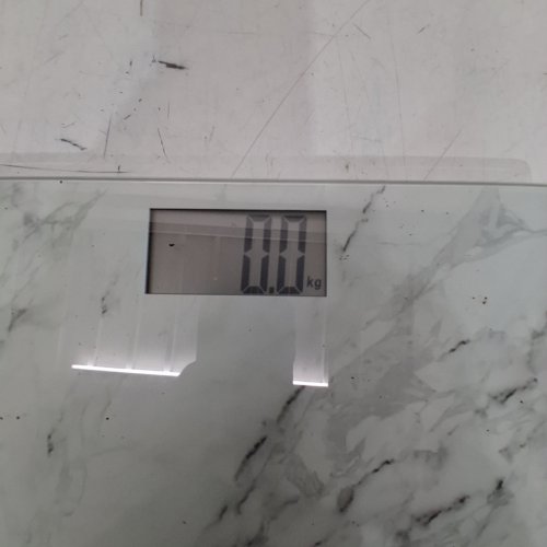 TAYLOR DIGITAL GLASS BATHROOM SCALE - 400LB CAP - MARBLE WHITE (MODEL: 5274500) image 2