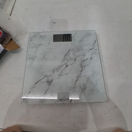 TAYLOR DIGITAL GLASS BATHROOM SCALE - 400LB CAP - MARBLE WHITE (MODEL: 5274500) image 3