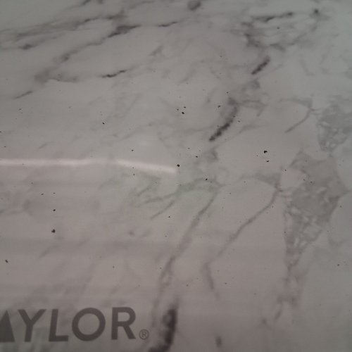 TAYLOR DIGITAL GLASS BATHROOM SCALE - 400LB CAP - MARBLE WHITE (MODEL: 5274500) image 4