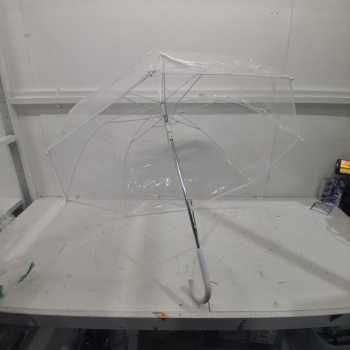 THE WEATHER STATION BUBBLE DOME CLEAR UMBRELLA - 52" ARC - WHITE/CLEAR (MODEL: WS510-WHITE) image 2