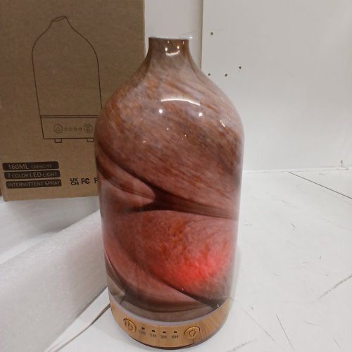 INRORANS ULTRASONIC AROMA DIFFUSER - BLOWN GLASS OIL DIFFUSER, 160ML - MAX 10W - 7 COLOR LED LIGHT (MODEL: ENMD5001) image 2