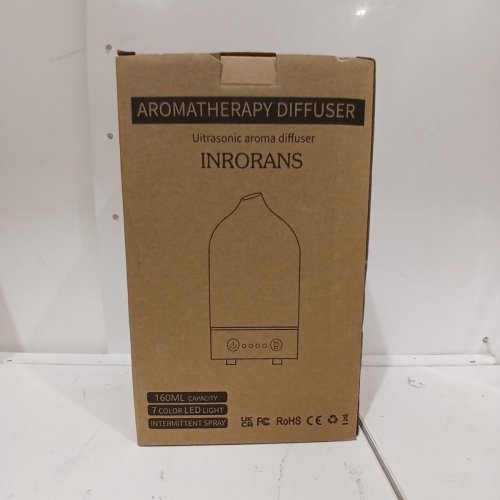 INRORANS ULTRASONIC AROMA DIFFUSER - BLOWN GLASS OIL DIFFUSER, 160ML - MAX 10W - 7 COLOR LED LIGHT (MODEL: ENMD5001) image 5