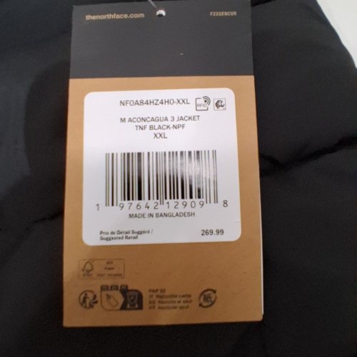 MEN'S THE NORTH FACE ACONCAGUA 3 INSULATED PUFFER JACKET - XXL - BLACK image 3