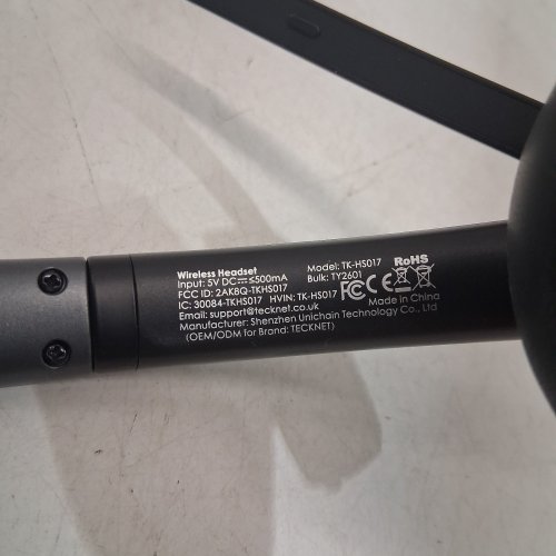 TECKNET WIRELESS HEADSET WITH MICROPHONE BLUETOOTH TRUCKER HEADSET WITH NOISE CANCELLING MICROPHONE AND MUTE BUTTON - BLACK (MODEL: TK-HS017) image 3