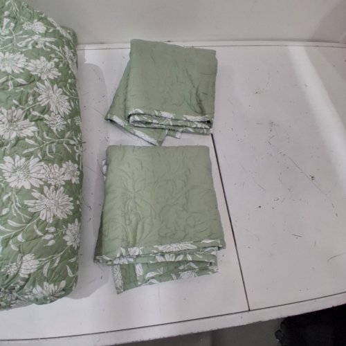 3PC JESSICA SIMPSON FLORAL FIONA FROSTY QUILT SET - QUEEN - SAGE GREEN image 4