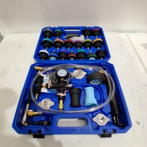 LANGAWASER 28 PIECE COOLANT PRESSURE TESTER & VACCUM REFILL KIT - BLUE - (MODEL: X004LUSYEZ) image 3