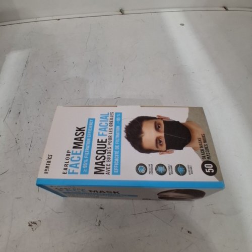 HOMEDICS EARLOOP FACE MASKS - BLACK (MODEL: MSK-F1C0BK-50B22) image 4