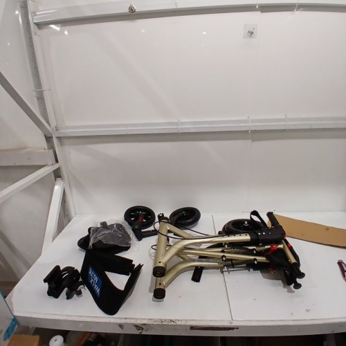 WALK MATE ROLLATOR WALKER WITH CUP HOLDER - 4 X 8" WHEELS - GOLD‎ - (MODEL:‎WM02060-GD) image 2