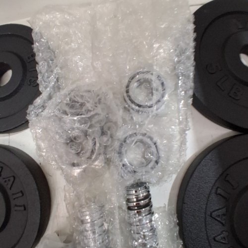 YES4ALL ADJUSTABLE DUMBELL HANDELS WITH COLLARS AND WEIGHTS -40 LBS TOTAL (4 X 3 LBS/4 X 5 LBS) CAST IRON WEIGHT PLATES - CHROME image 3