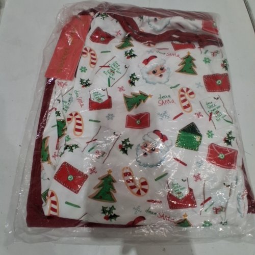 2PC MEN'S SWEET PEAS CHRISTMAS PAJAMAS SET - LARGE - WHITE/GREEN/RED image 3