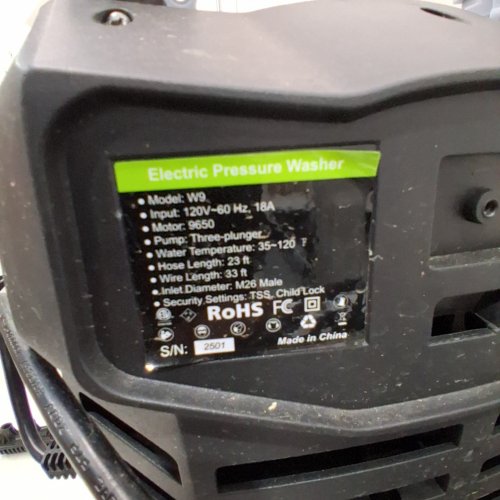 UNBRANDED ELECTRIC PRESSURE WASHER - 4800PSI - 2.9GPM - 56FT (23FT HOSE, 33FT WIRE) - GREY - (MODEL: W9) image 5