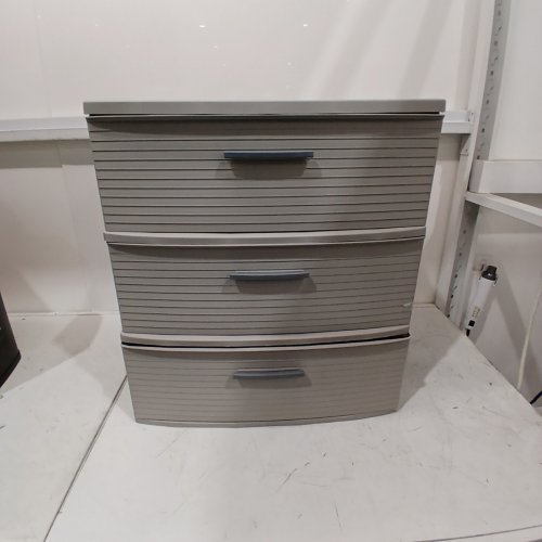 STERILITE BRIGHTROOM 3 DRAWER WIDE SHINGLE TOWER STORAGE UNIT - 22" X 16" X 24" - GREY (MODEL: 5930) image 2