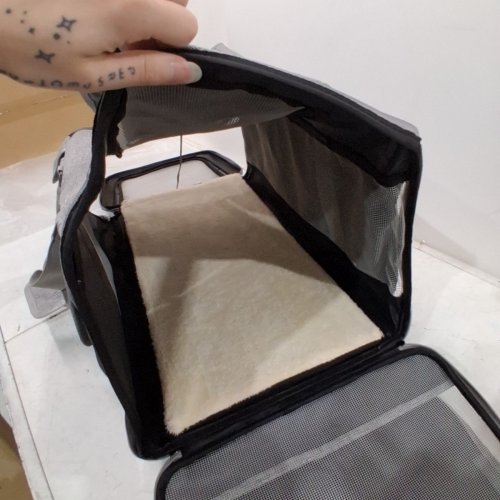 2 PET ROLLING CARRIER WITH WHEELS - 24" X 14.2" X 13" - GREY image 3