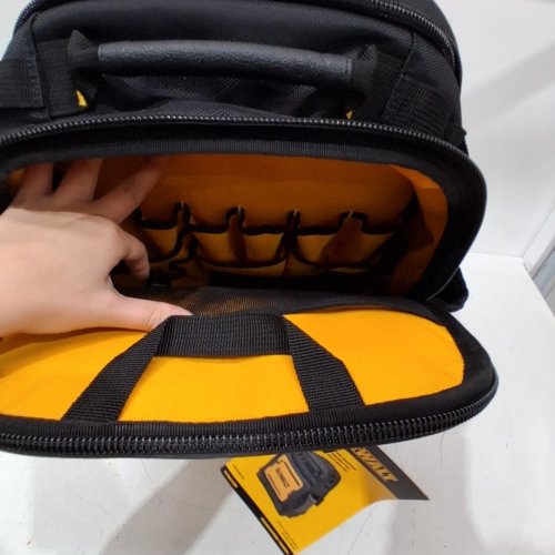 DEWALT TOOL BACKPACK ERGONOMIC CARRY 43-POCKETS, WATER RESISTANT COMPARTMENT, LAPTOP POCKET - BLACK/YELLOW (MODEL: DWST560102) image 3