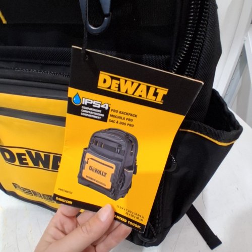 DEWALT TOOL BACKPACK ERGONOMIC CARRY 43-POCKETS, WATER RESISTANT COMPARTMENT, LAPTOP POCKET - BLACK/YELLOW (MODEL: DWST560102) image 6
