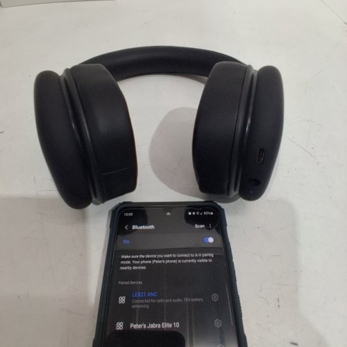 IKT ACTIVE NOISE CANCELLING HEADPHONES - BLACK (MODEL:LE821 ANC) image 2