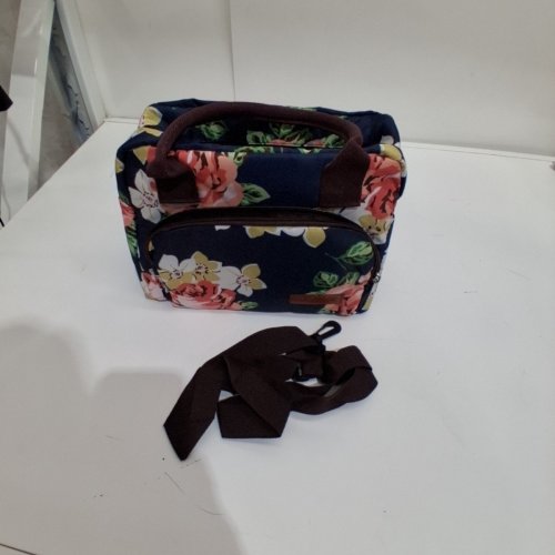 HEOPONO INSULATED SOFT LUNCH BAG WITH REMOVABLE SHOULDER STRAP - NAVY FLORAL image 3