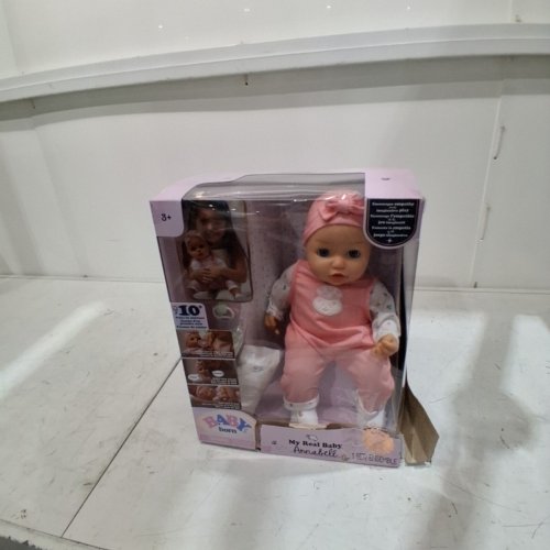 BABY BORN MY REAL BABY DOLL ANNABELL WITH BOTTLE, PACIFIER & DIAPER - 17" - AGES 3+ - PINK image 2