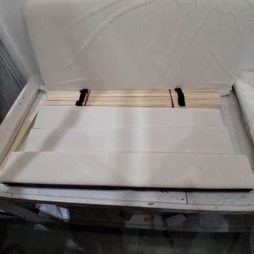 YAHEETECH CHENILLE FABRIC UPHOLSTERED BED FRAME WITH ADJUSTABLE HEADBOARD - TWIN - BEIGE (MODEL: YT615136) image 4