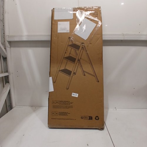 KINGRACK 3 STEP FOLDING LADDER WITH SAFETY LOCK - 39" - BLACK (MODEL: WK2008A-3) image 3