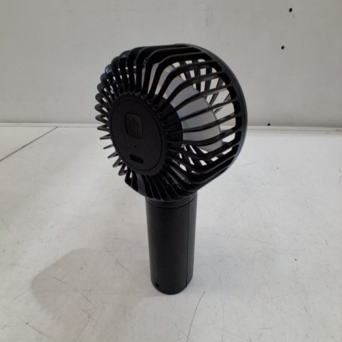 EASYACC MINI PORTABLE HANDHELD POCKET FAN WITH STAND, LANYARD AND CHARGER - BLACK image 5