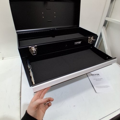 METAL TOOL BOX PORTABLE METAL TOOL BOX WITH 4 DRAWERS - 20.5" - BLACK (MODEL:TBD-2004SSBK) image 3