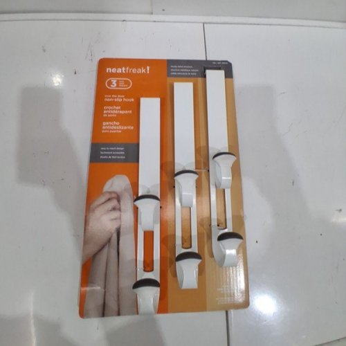 3PK NEATFREAK! OVER-THE-DOOR NON-SLIP HOOKS - WHITE/GREY (MODEL: 1993761) image 3