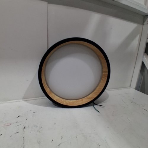 ROUND FLUSH MOUNT LED CEILING LIGHT - 12.5", 120 V, 20W - BLACK AND WOOD TONE (MODEL: FMD12-24-345-A) image 3
