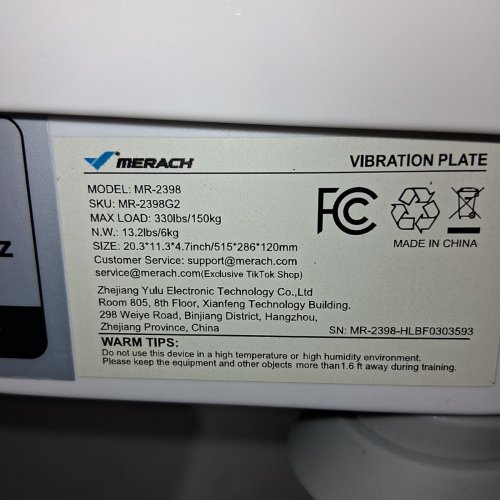 MERACH VIBRATION PLATE EXERCISE MACHINE - 300LB MAX - GREY/WHITE (MODEL: ‎MR-2398) image 5