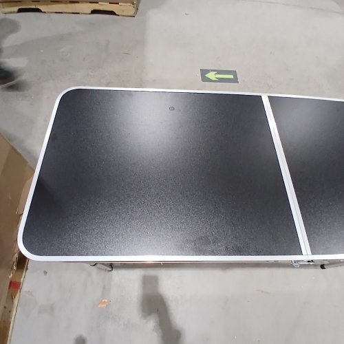 FOLDING OUTDOOR CAMPING TABLE HEIGHT ADJUSTABLE - 47" X 18.5" X 21" - 28" - BLACK AND SILVER image 3