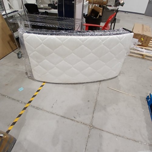 PADDED QUILTED MATTRESS - TWIN - 74" X 38" X 6" - WHITE/BLUE/GREY image 2