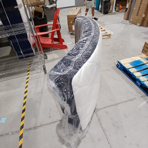 PADDED QUILTED MATTRESS - TWIN - 74" X 38" X 6" - WHITE/BLUE/GREY image 6
