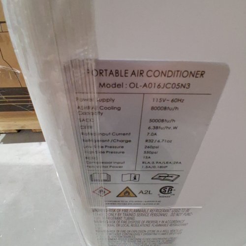 GALRODIN 4 IN 1 PORTABLE AIR CONDITIONER WITH REMOTE - FAN AND DEHUMIDIFIER - 8000BTU (MODEL: OL-A016JC05N3) image 3
