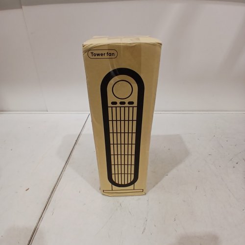 PORTABLE RECHARGEABLE DESKTOP TOWER FAN - 13.5" - BLACK/PURPLE image 5