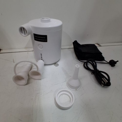 TECHSHARE RECHARGEABLE PORTABLE AIR PUMP - WHITE (MODEL: LQ-168) image 2