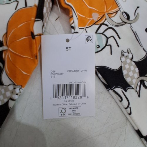 BABY GEORGE HALLOWEEN SLEEPER ONESIE - 5T - MULTICOLOR/WHITE image 2