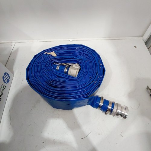 GREENSEN LAY FLAT HOSE PVC PUMP DISCHARGE HOSE - 50FT - BLUE image 2