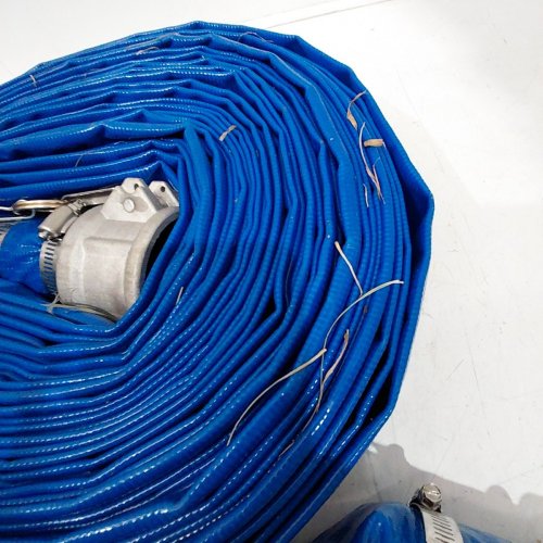 GREENSEN LAY FLAT HOSE PVC PUMP DISCHARGE HOSE - 50FT - BLUE image 3